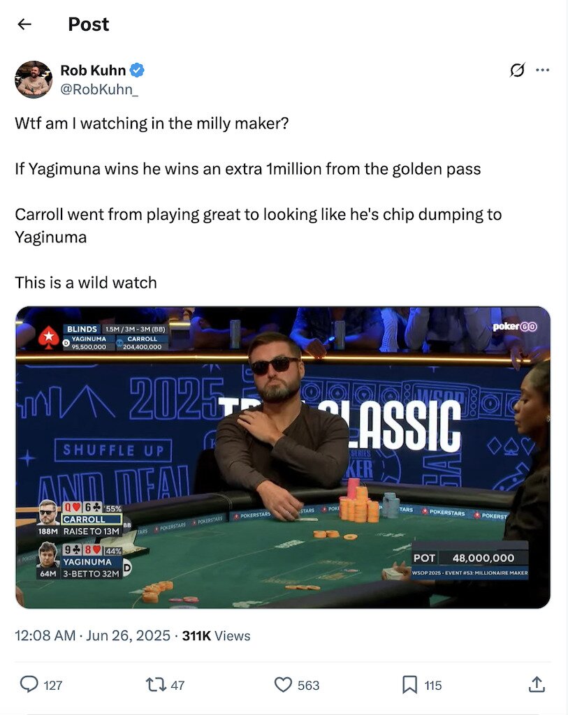 Rob Kuhn Tweet about millionaire maker